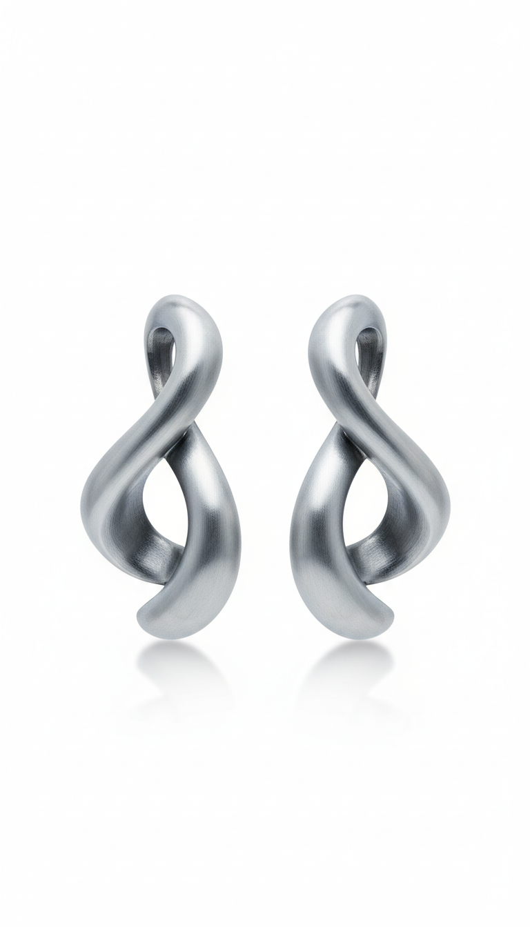 Sculpted Stainless Steel Earrings