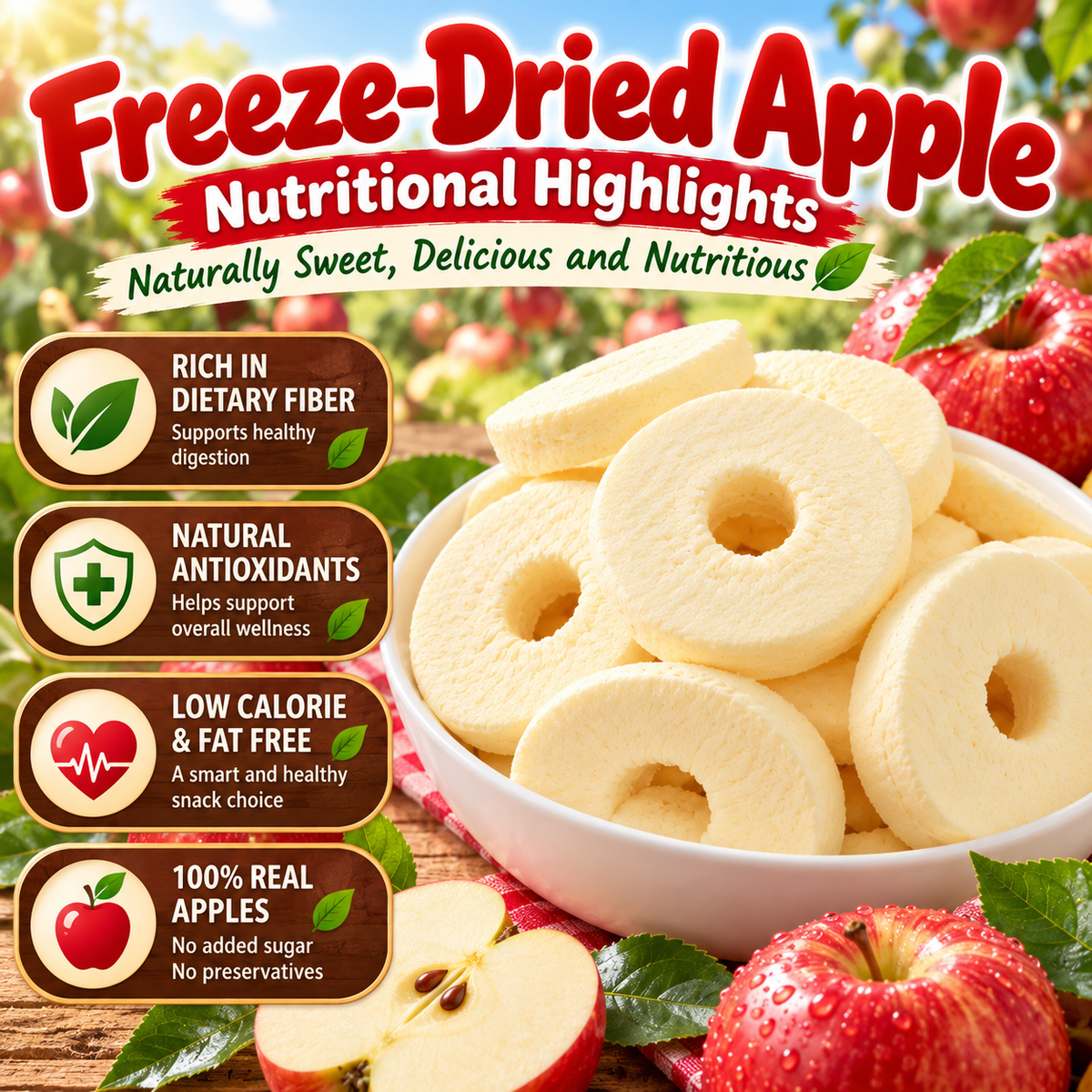 🍎 Premium Dried Apple 🥕A Sweet, Natural Way To Ease Blurry Vision & Support Eye Comfort-LYJ