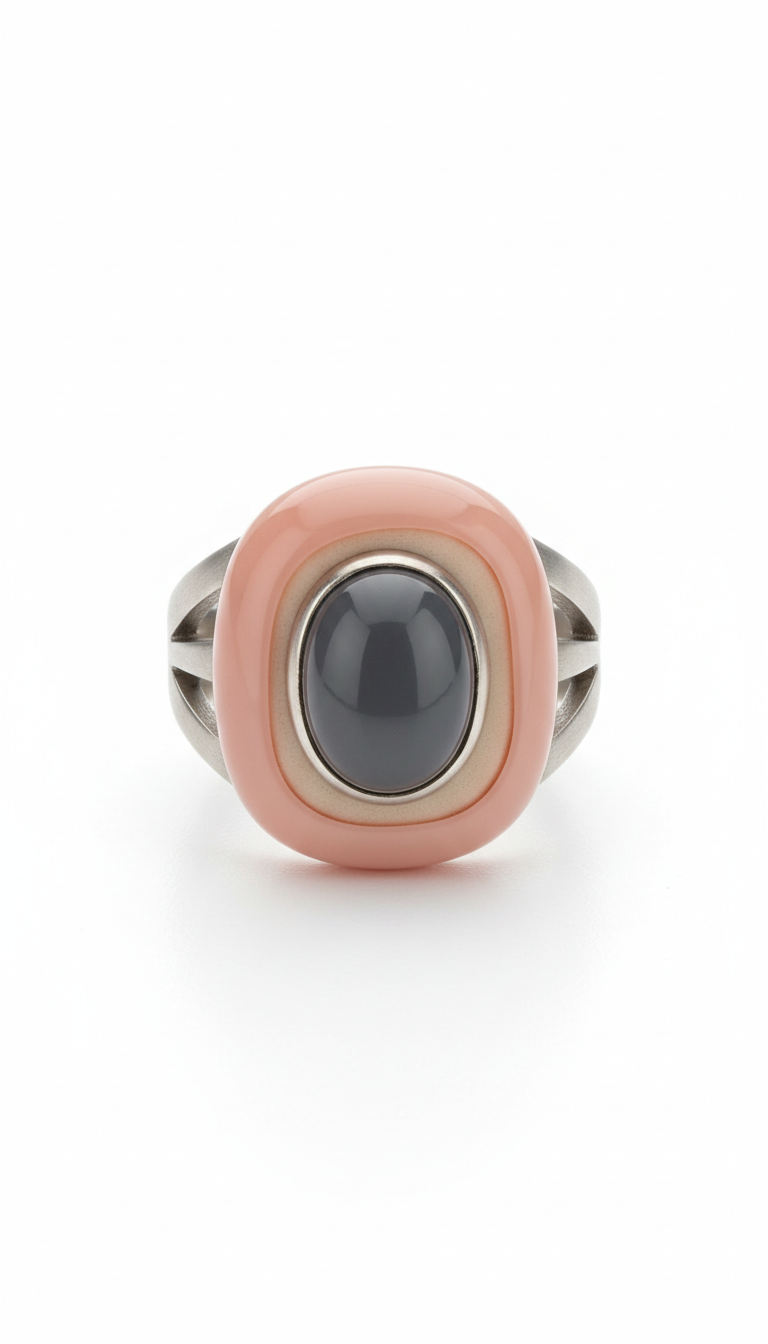 Resin and Metal Statement Ring