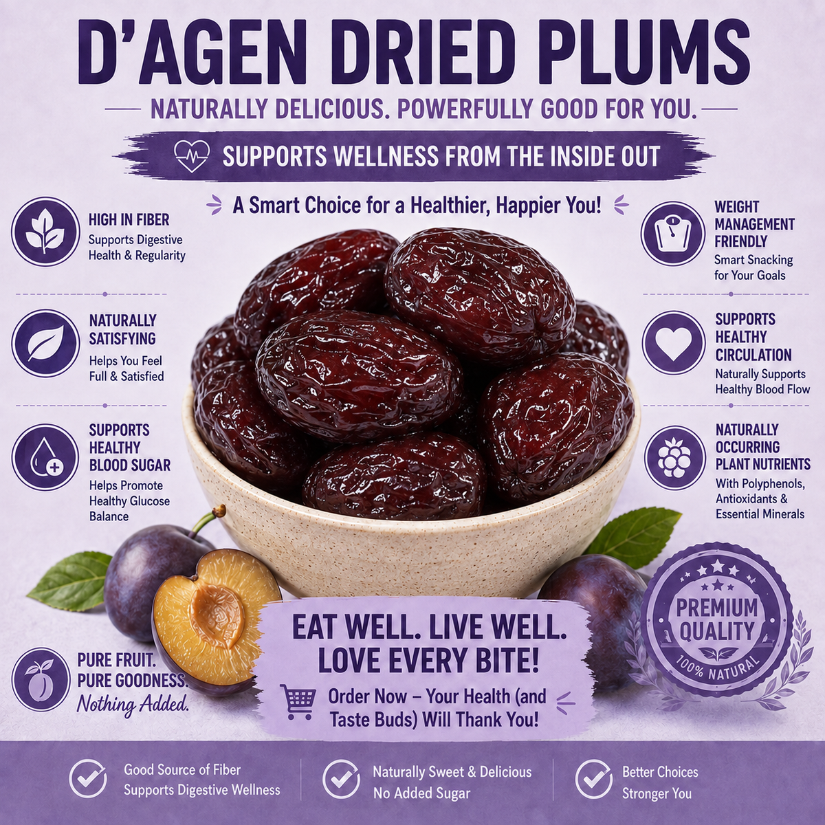 🥝D’Agen Dried Plums – Naturally Sweet Support for Healthy Weight, Balanced Blood Sugar & Circulation-H1