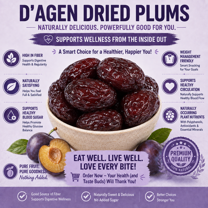 🥝D’Agen Dried Plums – Naturally Sweet Support for Healthy Weight, Balanced Blood Sugar & Circulation-H1