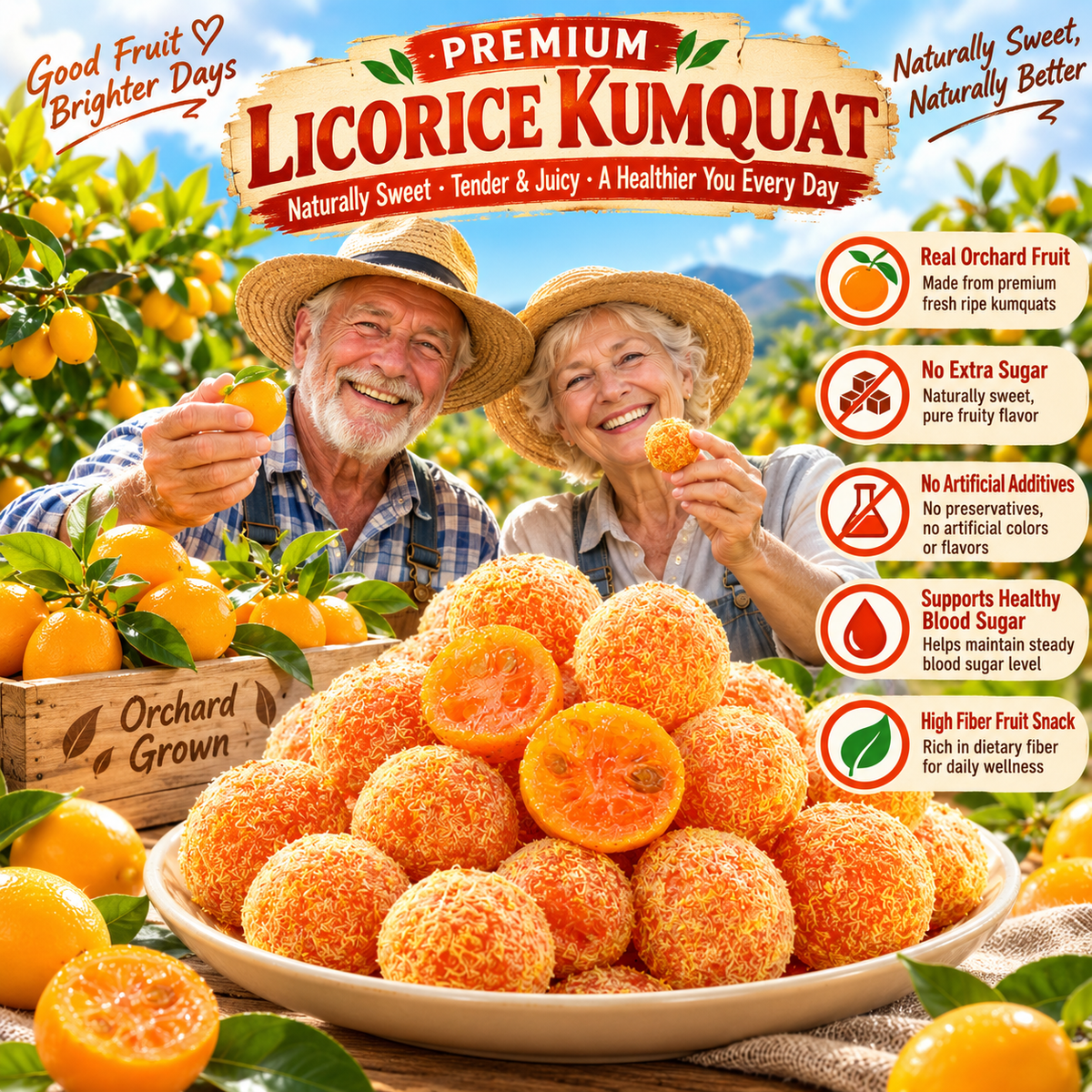 🍊 Premium Licorice Kumquat 🌱A Sweet, Natural Way To Maintain Healthy Blood Sugar, Soothe Dry Throat & Support Metabolic Wellness-LYJ