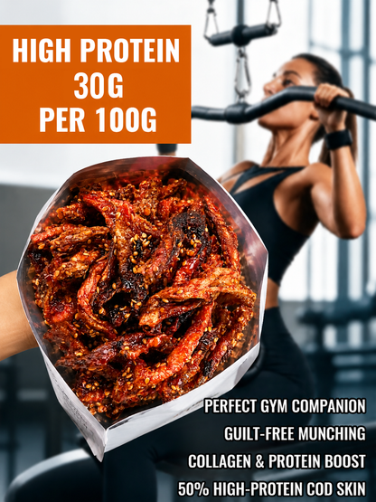 🌶️Premium Crispy Spicy Cod Skin Snack | Crunchy Seafood Chips