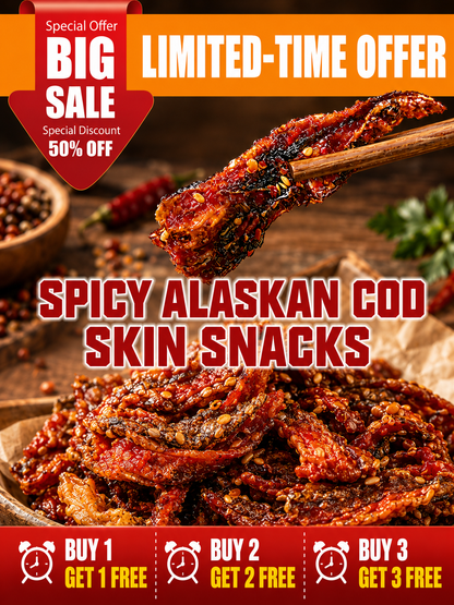🌶️Premium Crispy Spicy Cod Skin Snack | Crunchy Seafood Chips