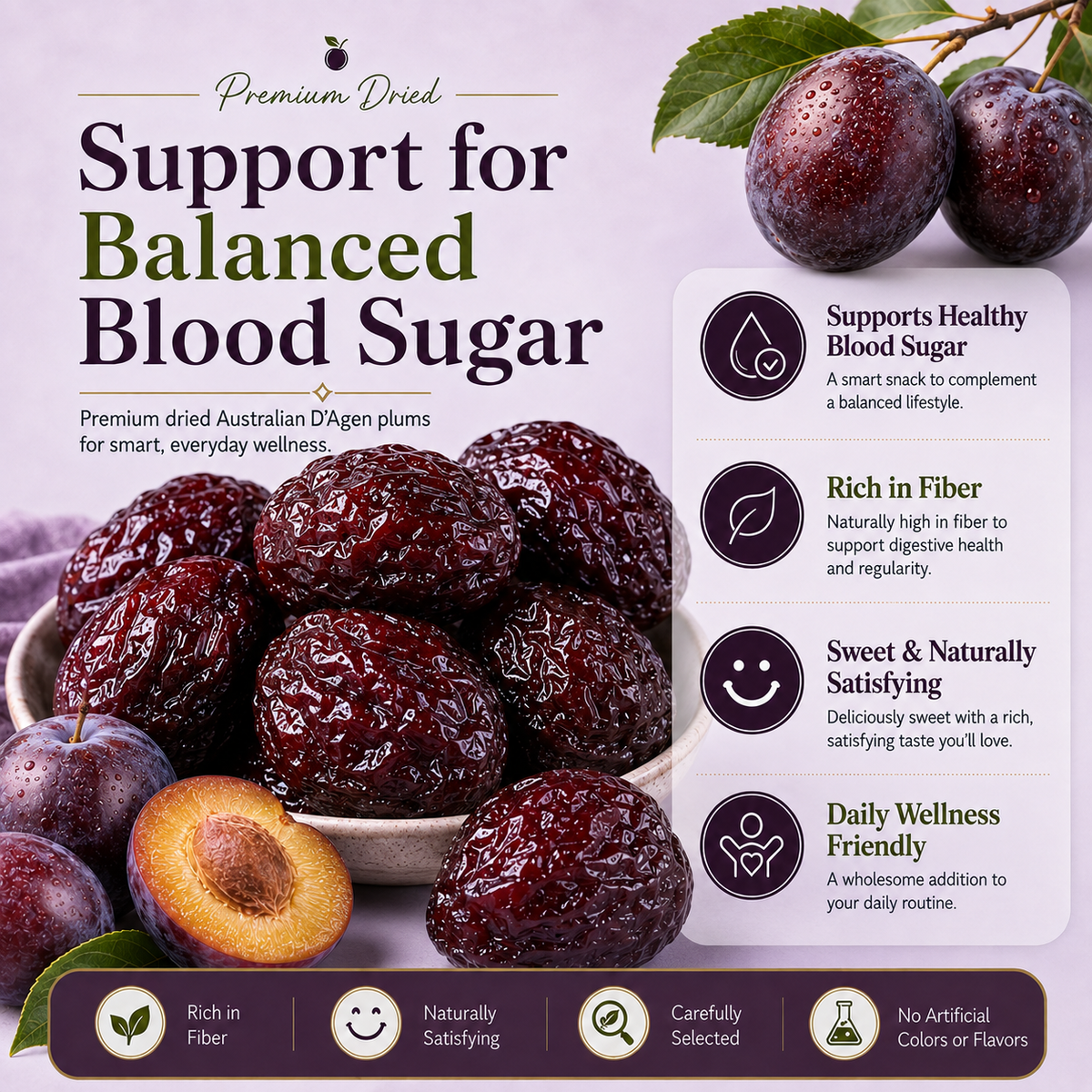 🥝D’Agen Dried Plums – Naturally Sweet Support for Healthy Weight, Balanced Blood Sugar & Circulation-H1