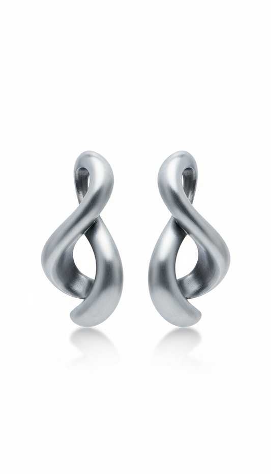 Sculpted Stainless Steel Earrings