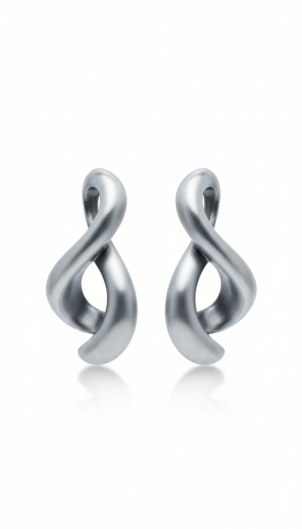 Sculpted Stainless Steel Earrings