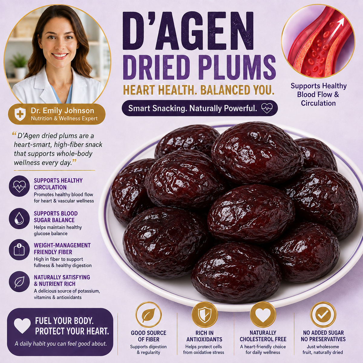 🥝D’Agen Dried Plums – Naturally Sweet Support for Healthy Weight, Balanced Blood Sugar & Circulation-H1