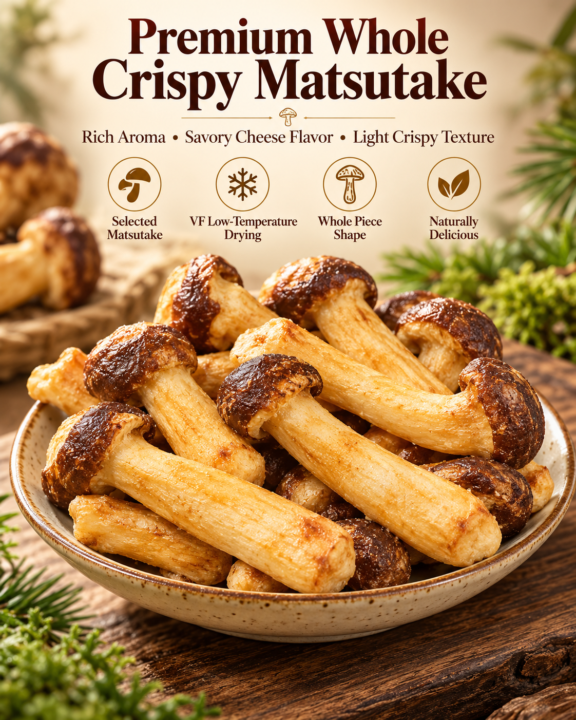 🍄 Tamba Reserve™ Whole Crispy Matsutake Mushrooms
