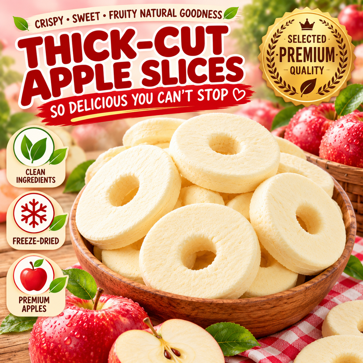 🍎 Premium Dried Apple 🪴A Sweet, Natural Way To Maintain Healthy Blood Sugar & Support Metabolic Wellness-LYJ