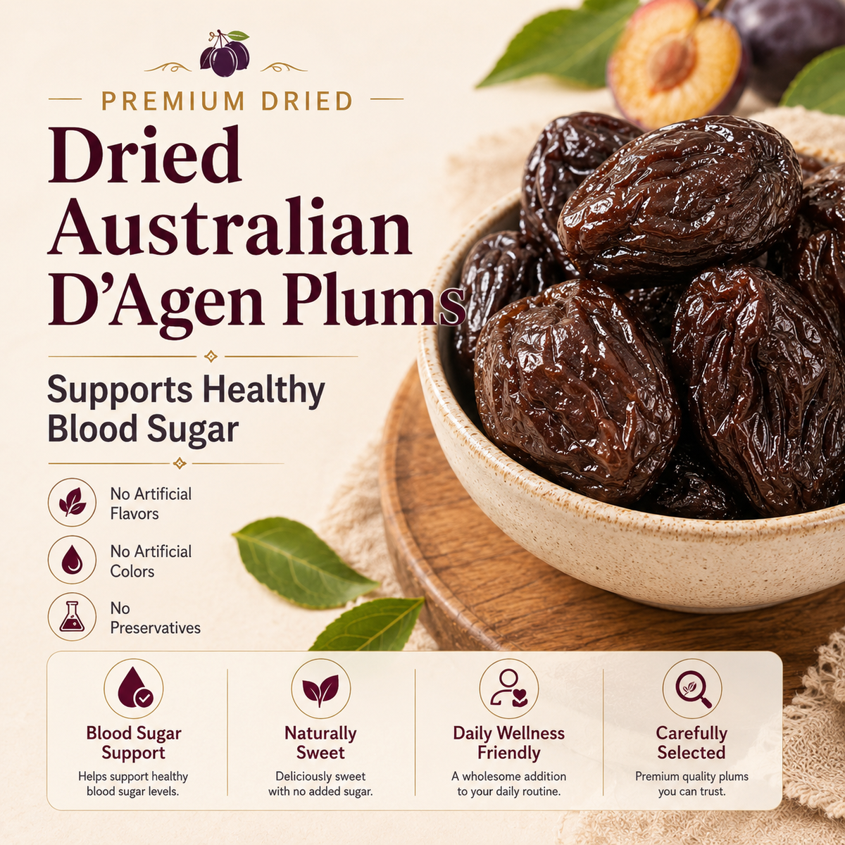 ✨D’Agen Dried Plums – Naturally Sweet Support for Healthy Weight, Balanced Blood Sugar & Circulation-H1