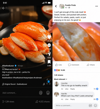 🦀High Protein Crab Leg Seafood Snack, Low Carb Friendly, Ready-to-Eat Ocean Flavor Treat