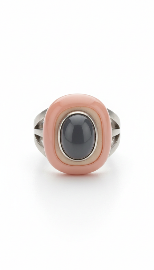 Resin and Metal Statement Ring