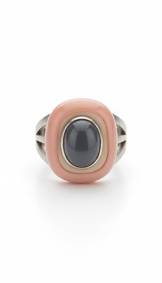 Resin and Metal Statement Ring