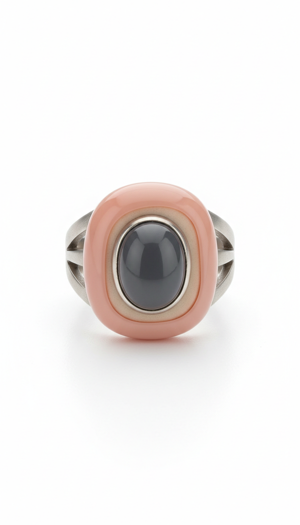 Resin and Metal Statement Ring