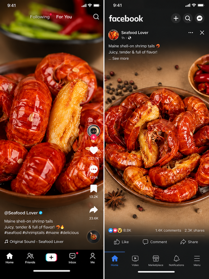 Fresh lobster tail meat with shell
