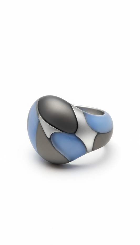 Asymmetric Colored Resin Statement Ring