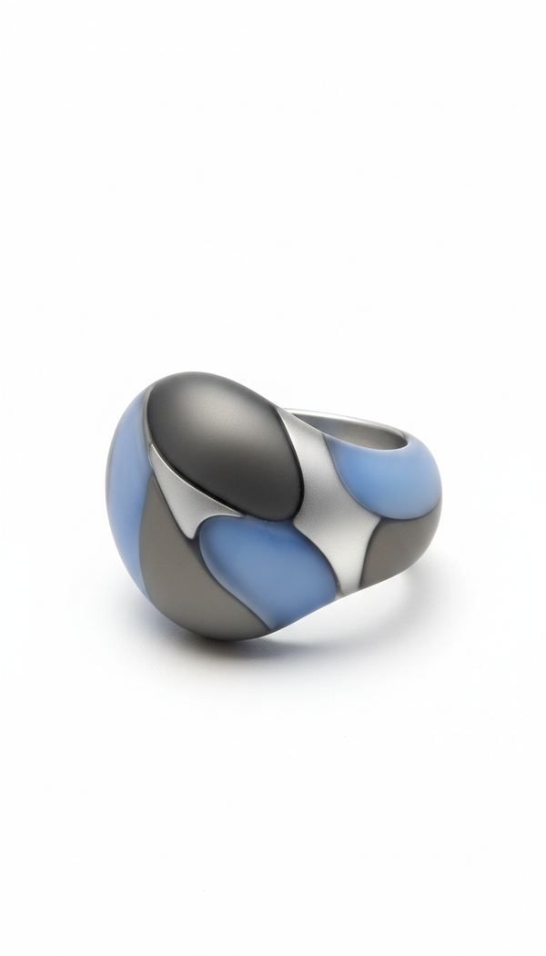 Asymmetric Colored Resin Statement Ring