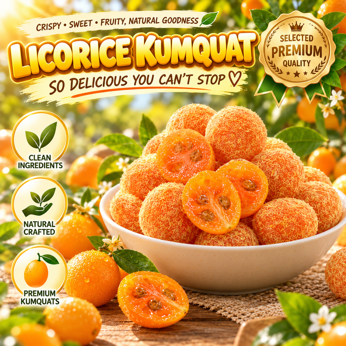 🍊 Premium Licorice Kumquat 🌱A Sweet, Natural Way To Maintain Healthy Blood Sugar, Soothe Dry Throat & Support Metabolic Wellness-LYJ