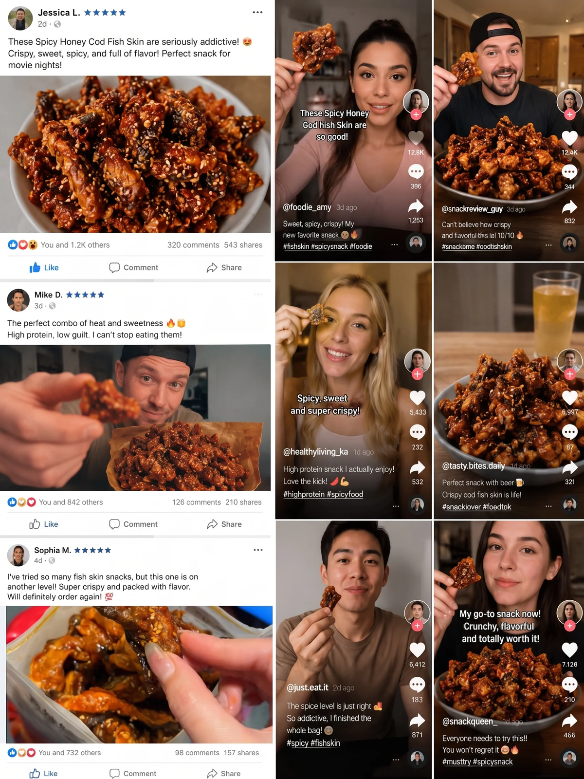 🌶️Premium Crispy Spicy Cod Skin Snack | Crunchy Seafood Chips